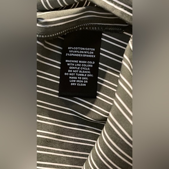 Lafayette 148 Green Striped Button Up Blouse - Picture 12 of 12